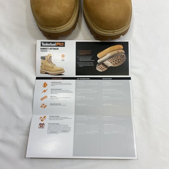 Timberland PRO Boots Men 12 Tan 6" Soft Toe Waterproof Workwear Insulated Shoes - Picture 11 of 15